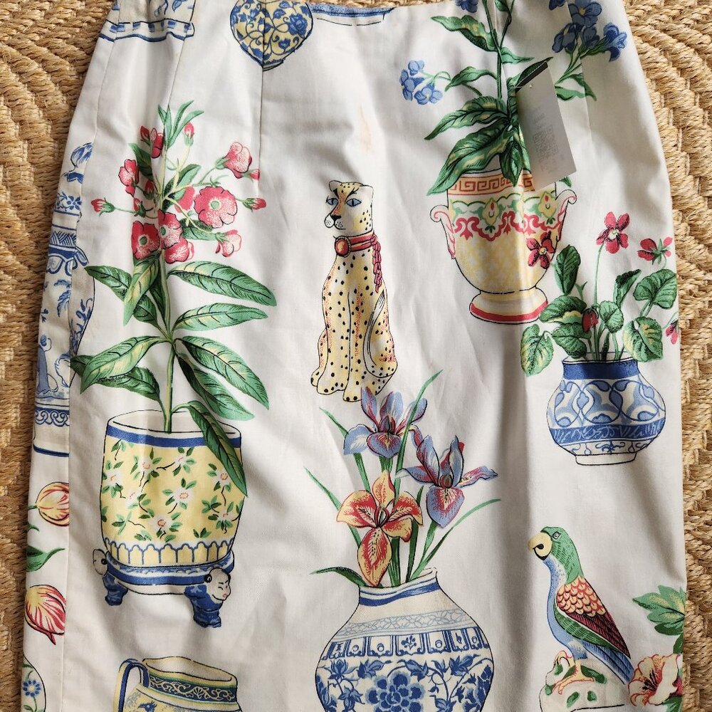 Rare HTF Steven Stolman Scalamandré Chintz Floral Print Women's Skirt Size 4